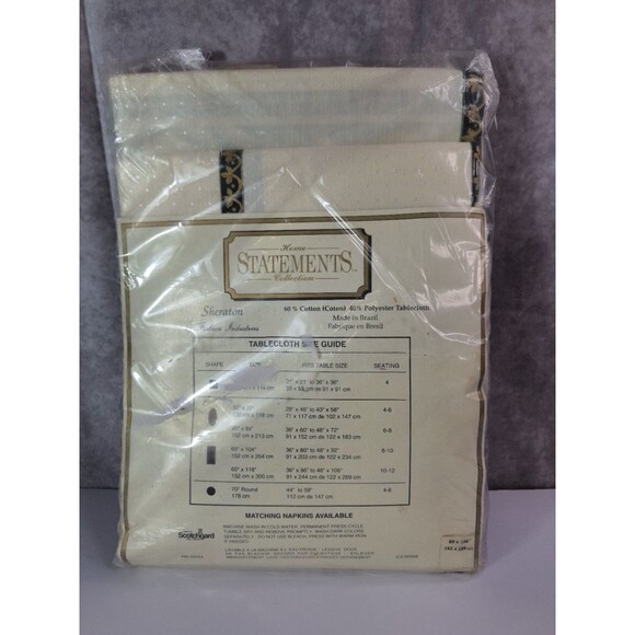 Vtg HOME STATEMENTS COLLECTION Sheraton Tablecloth Floral Trim 60"x104" Holiday - Picture 2 of 6